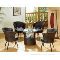 Outdoor rattan round dinning table set